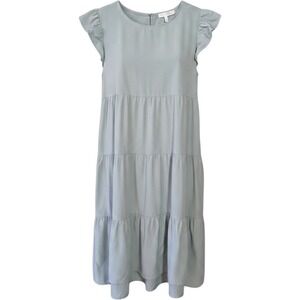 Women Medium Babydoll‎ Soft Tiered Layers Flutter Sleeves Festival  Minimalist